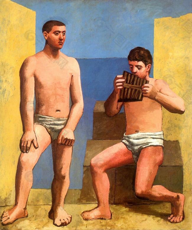 1923 La fl鏉? de Pan西班牙画家巴勃罗毕加索抽象油画人物人体油画装饰画
