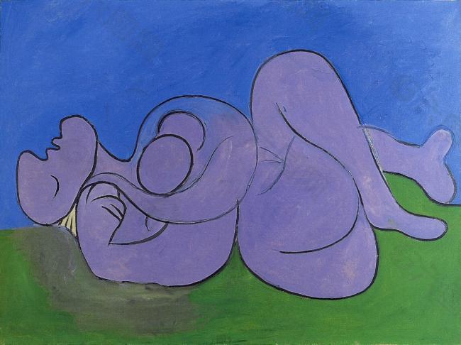 1932 La sieste西班牙画家巴勃罗毕加索抽象油画人物人体油画装饰画