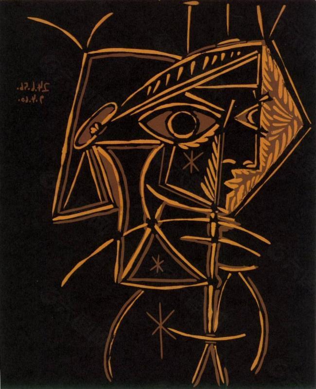 1959 T鍧眅 de femme西班牙画家巴勃罗毕加索抽象油画人物人体油画装饰画