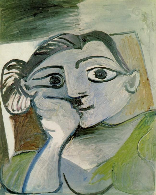 buste de femme (jacqueline)西班牙画家巴勃罗毕加索抽象油画人物