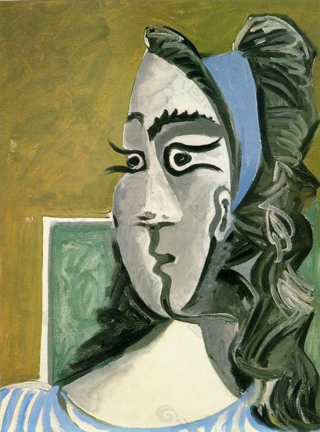 1962 T鍧眅 de femme (Jacqueline) I西班牙画家巴勃罗毕加索抽象油画人物人体油画装饰画