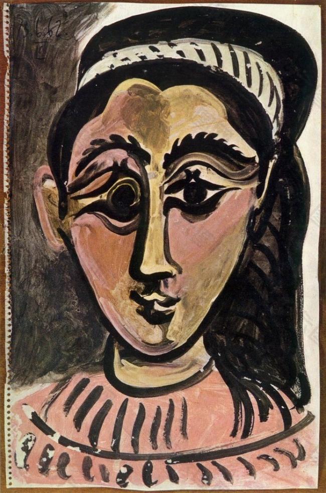 1962 T鍧眅 de femme 3西班牙画家巴勃罗毕加索抽象油画人物人体油画装饰画