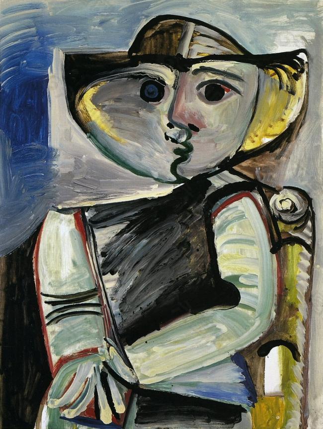 1971 personnage [femme assise]西班牙画家巴勃罗毕加索抽象油画人物