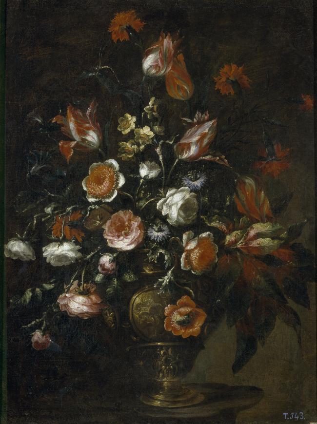 Perez, Bartolome - Florero, Ca. 1676大师画家静物画静物油画植物油画水果油画装饰画