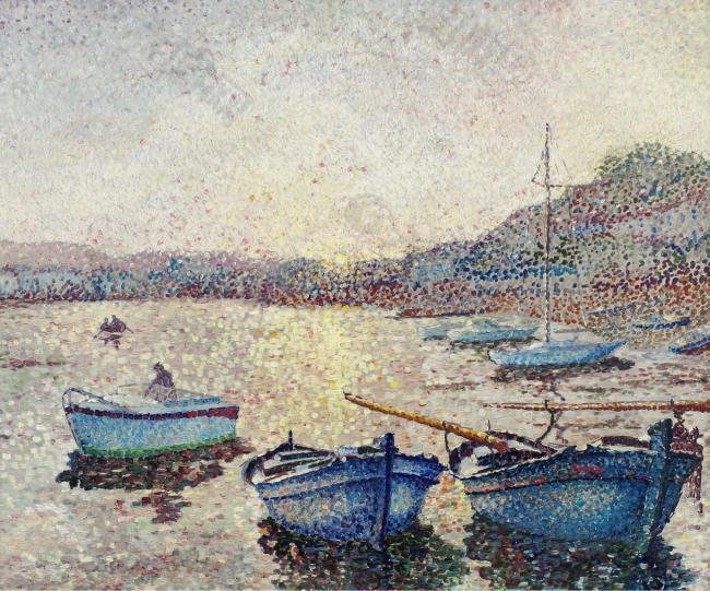 Yvonne Canu - Harbor Sunset法国画家Yvonne Canu印象派风景水景自然油画装饰画