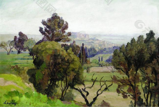 Abel Lauvray - Avignon法国著名画家亚伯Abel Lauvray印象派风景油画装饰画
