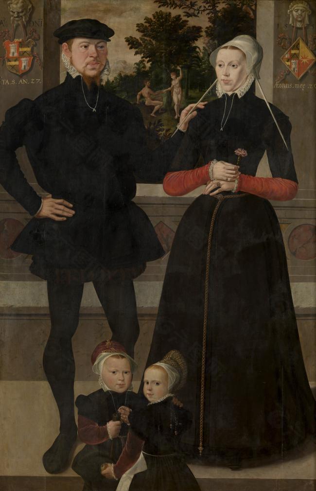 Anonymous Master, Northern Low Countries - Portrait of a Family荷兰画家Anonymous西方高清宗教人物神话人物古典人物样式主义油画装饰