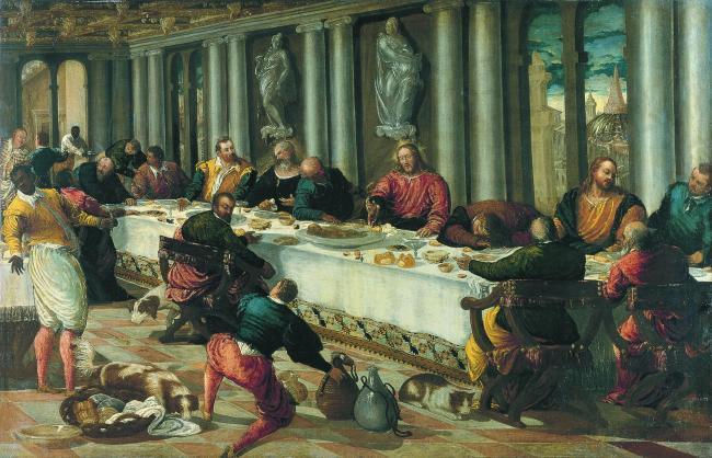 Anonymous Venetian Artist - The Last Supper, 1570荷兰画家Anonymous西方高清宗教人物神话人物古典人物样式主义油画装饰画