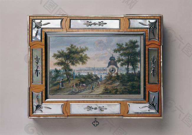 Anonymous artist, Vienna - Travel N茅cessaire with a View of Vienna from the Suburb of Dobling, c. 18