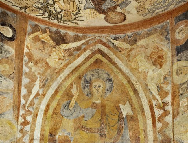 Anonymous, 12 Century - God the Father held by four angels. The Hermitage of the Vera Cruz de Maderu