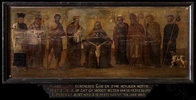 Anonieme Meester - Holy Trinity with Saints西方高清宗教人物神话人物古典人物样式主义油画装饰画