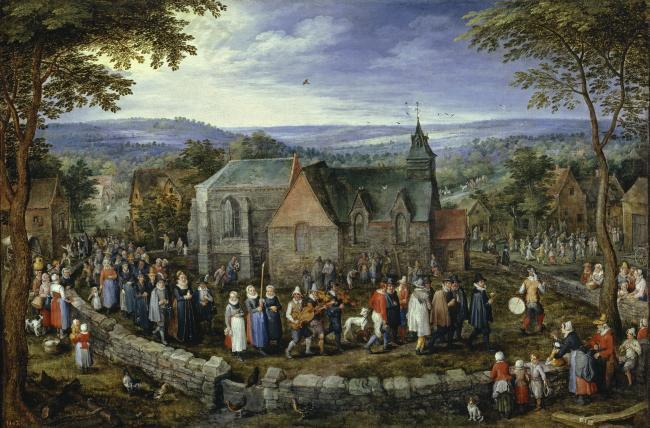 Brueghel the Elder, Jan - Country Wedding, Ca. 1612高清西方古典人物宗教人物神话人物巴洛克艺术油画装饰画