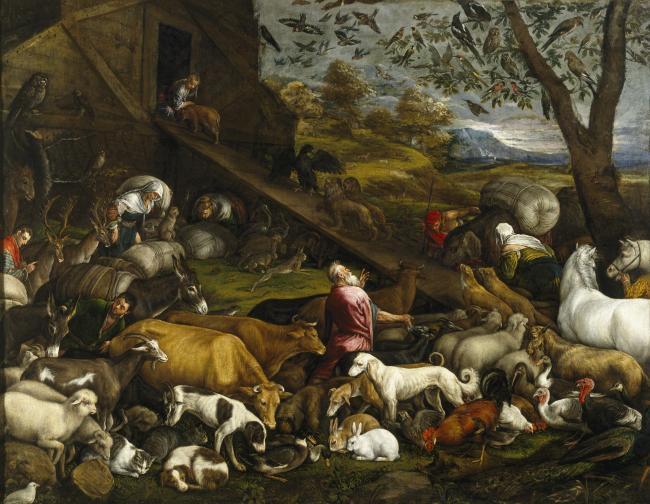 Bassano, Jacopo - The Animals Entering the Arc, Ca. 1570大师画家古典画古典建筑古典景物装饰画油画