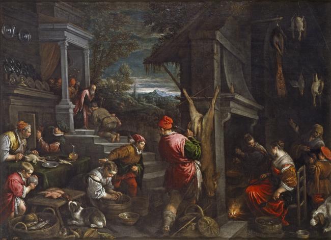 Bassano, Jacopo; Bassano, Francesco - The Return of the Prodigal Son, Ca. 1570大师画家古典画古典建筑古典景物装饰画油画