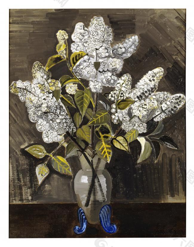 Jean Brusselmans - Lilacs花卉水果蔬菜器皿静物印象画派写实主义油画装饰画