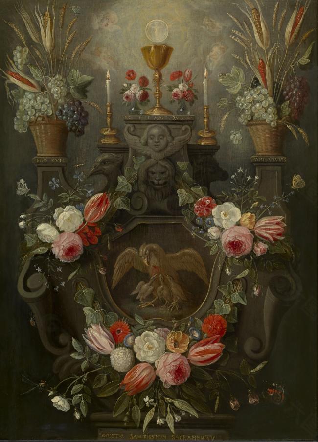 Nicolaes van Verendael - The Holy Sacrament of the Altar花卉水果蔬菜器皿静物印象画派写实主义油画装饰画