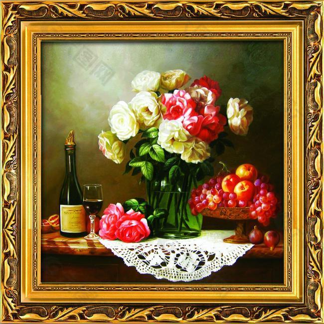 815138000 (12)花卉水果蔬菜器皿静物印象画派写实主义油画装饰画