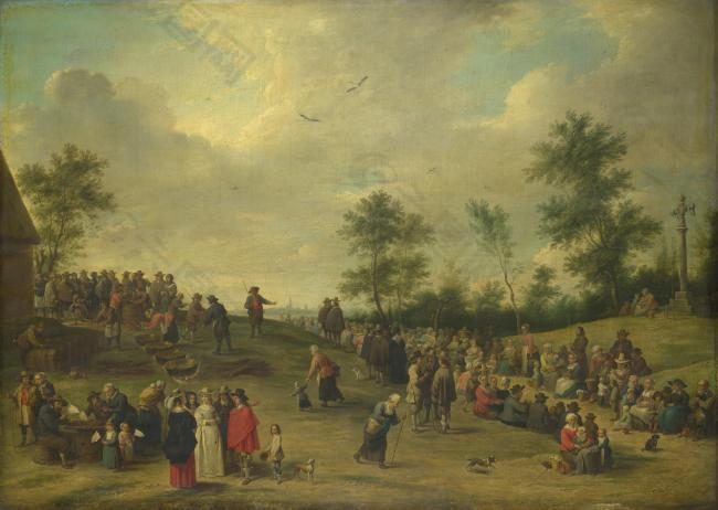 After David Teniers the Younger - A Country Festival near Antwerp西方古典风景建筑自然水景山水田园印象派写实主义油画装饰画