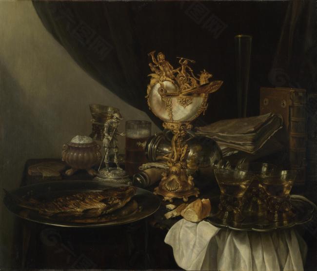 Gerrit Willemsz. Heda - Still Life with a Nautilus Cup静物植物动物食物家禽水果印象派写实主义油画装饰画