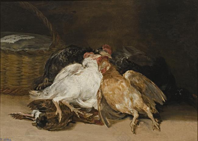 Goya y Lucientes, Francisco de - Dead fowl, 1808-12静物植物动物食物家禽水果印象派写实主义油画装饰画