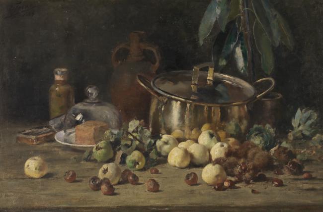Eugeen Joors - Still life静物水果瓜果蔬菜器皿食物印象画派写实主义油画装饰画