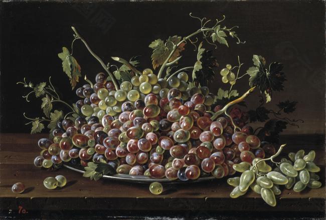 Melendez, Luis Egidio - Frutero con uvas blancas y tintas, 1771静物水果瓜果蔬菜器皿食物印象画派写实主义油画装饰画