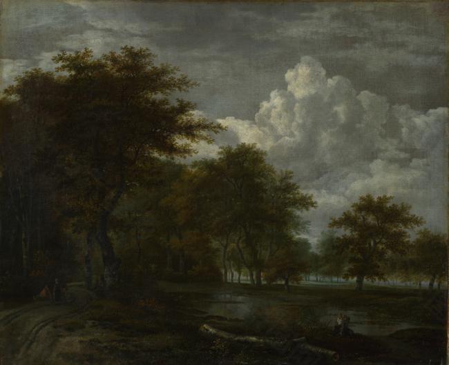Follower of Jacob van Ruisdael - The Skirts of a Forest静物花卉油画超写实主义油画静物