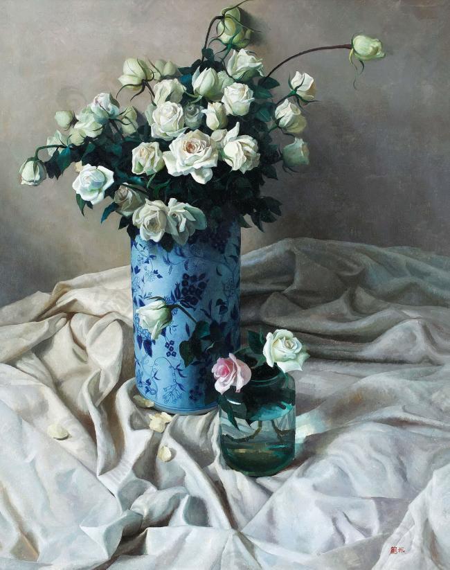 闈欑墿鑺卞崏831 (1)静物花卉油画超写实主义油画静物
