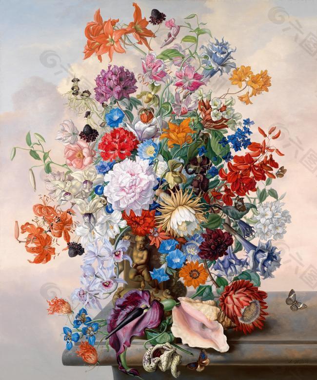 闈欑墿鑺卞崏831 (94)静物花卉油画超写实主义油画静物