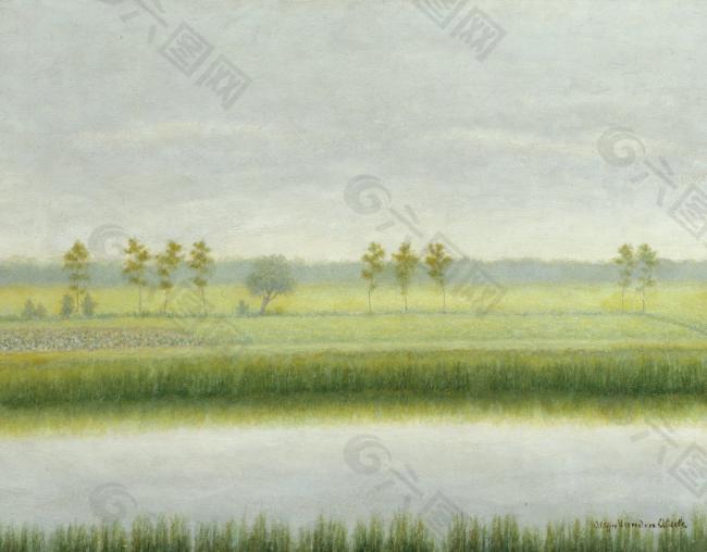 Albijn Van den Abeele - Leiegezicht - lente欧美欧式高清大师风景油画装饰印象风景油画作品