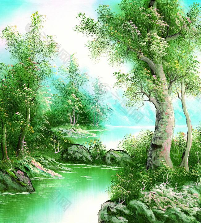 L0112     6.6M=4252^4724风景建筑田园植物水景田园印象画派写实主义油画装饰画