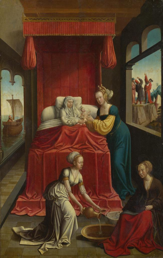Netherlandish - The Birth of the Virgin高清西方古典人物宗教人物神话人物巴洛克艺术油画装饰画