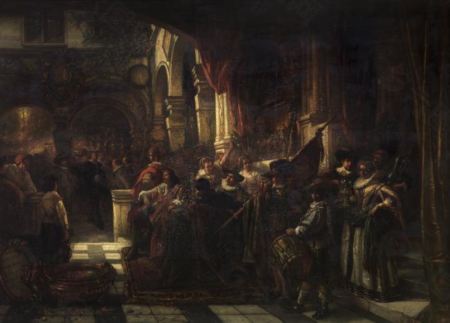 Henri Leys - The Reception of Peter Paul Rubens by the Antwerp Arquebusiers德国画家彼得保罗鲁本斯peter paul rub