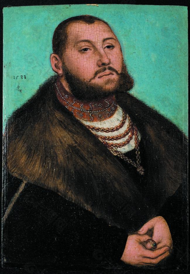 Cranach, Lucas (Workshop) - Juan Federico I el Magnanimo, elector de Sajonia, 1533德国画家大卢卡斯克拉纳赫lucas