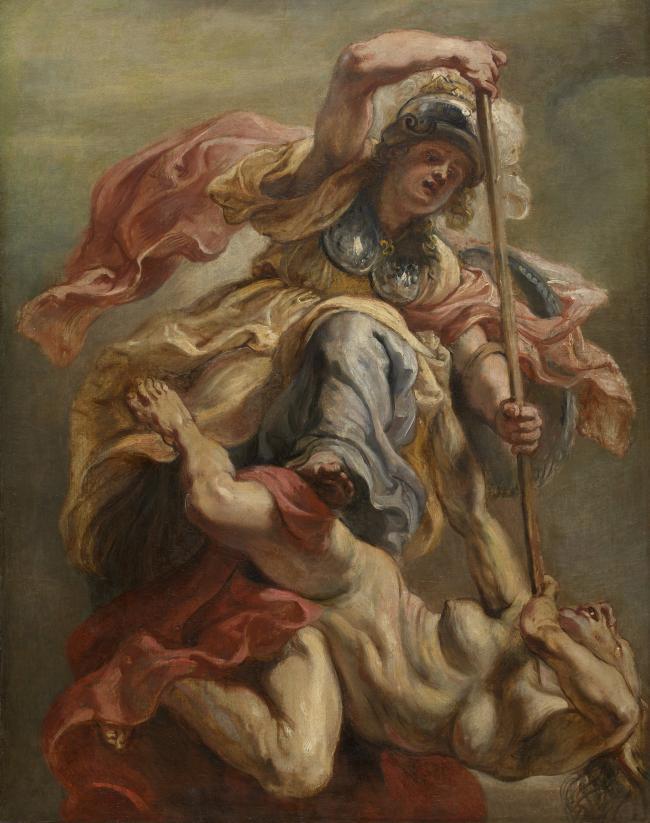 Peter Paul Rubens - Minerva slaying Discord德国画家彼得保罗鲁本斯peter paul rubens宫廷人物人体油画装饰画