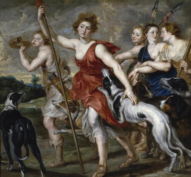 Rubens, Peter Paul (Workshop) - Diana cazadora, 1617-20德国画家彼得保罗鲁本斯peter paul rubens宫廷人物人体油画装饰画