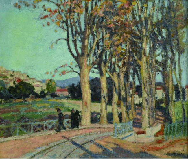 Albert Andre - The Road of Cagnes, 1918法国画家阿尔伯特安德烈Albert Andre后印象派风景人物肖像自然田园油画装饰画