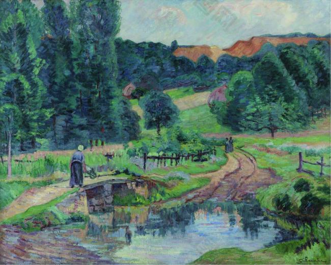 Armand Guillaumin - Landscape of Saint-Cheron, 1888-90法国画家阿曼吉约曼armand guillaumin印象派风景人物田园油画装饰画