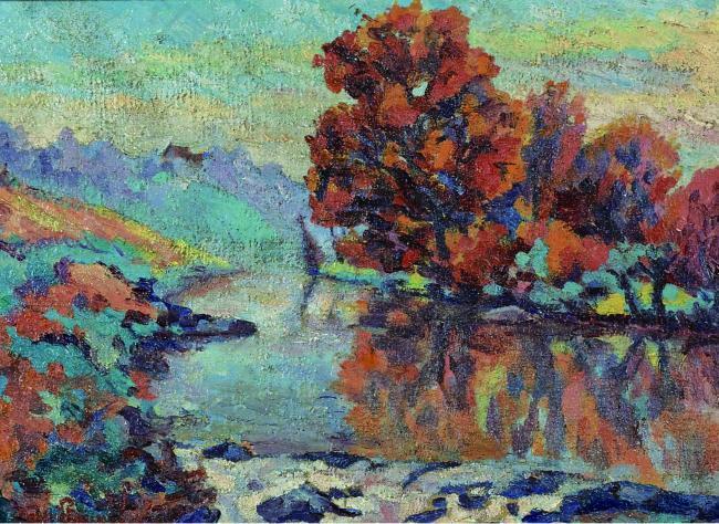 Armand Guillaumin - The Creuse, 1908法国画家阿曼吉约曼armand guillaumin印象派风景人物田园油画装饰画