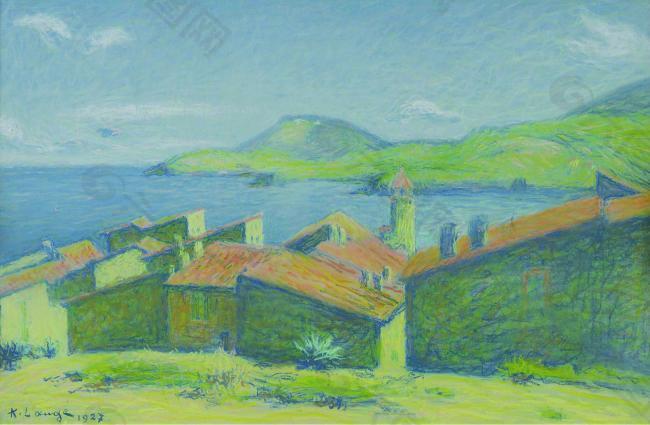 Achille Lauge - Collioure, 1927法国画家阿希尔拉格Achille Lauge印象派风景自然田园油画装饰画