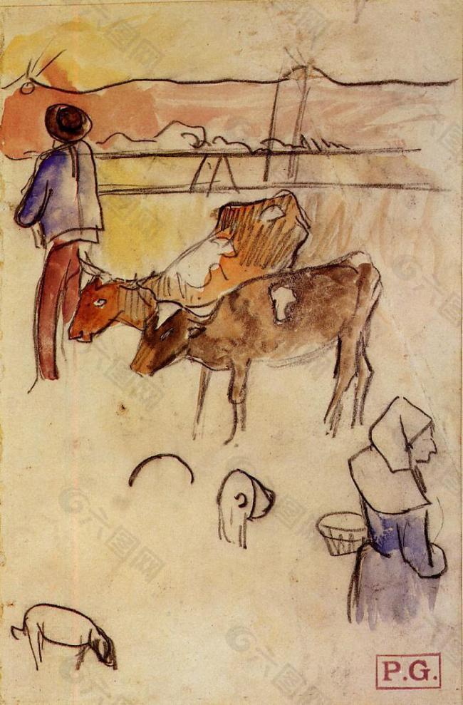 Paul Gauguin 0057法国画家保罗高更paul gauguin后印象主义风景人物田园自然静物油画装饰画