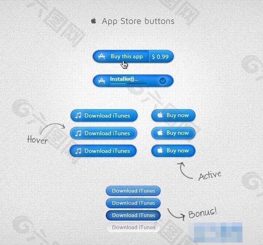 app软件ui按钮设计psd素材下载