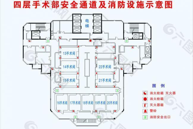 安全通道及消防设施示意图图片