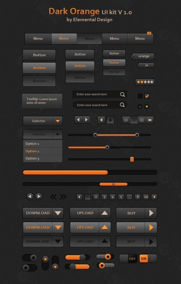 APP深橙色的UI工具包