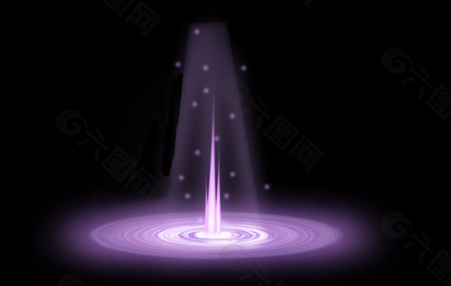 紫色圆形立体光束