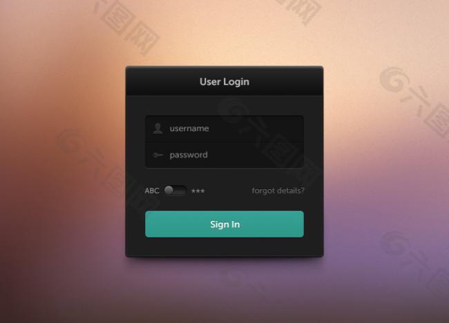 黑暗的登录框