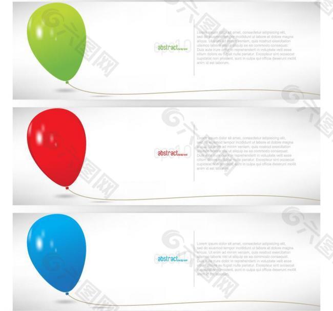 彩色气球banners 横幅图片