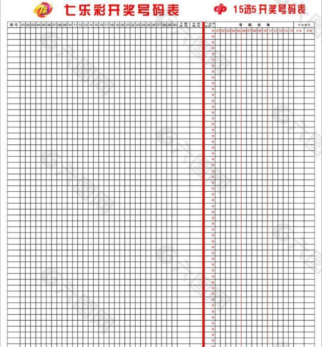 福利彩票七乐彩15选5走势图 cdr图片