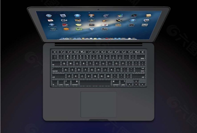 MacBookAir背灯矢量图