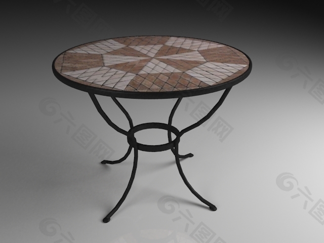 3D欧式小圆桌马赛克拼图
